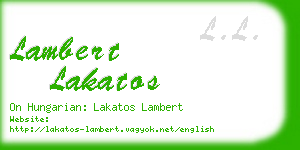 lambert lakatos business card